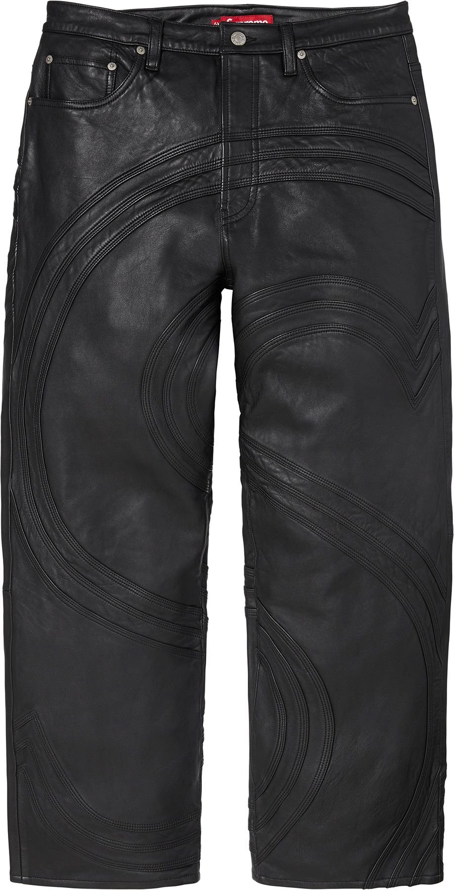 S Logo Leather Baggy 5-Pocket Jean view 10